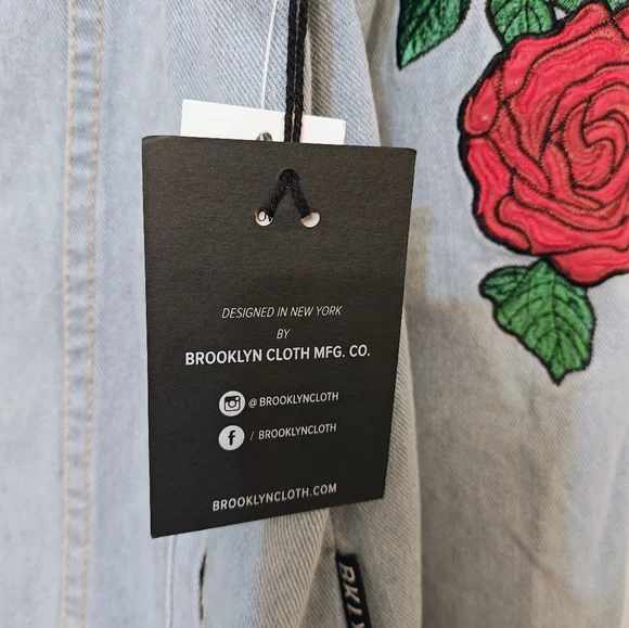 Brooklyn Cloth Denim Tokyo Jacket with Red Rose Embroidery - Picture 6 of 6